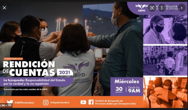 Saludo en audiencia de Rendición de cuentas Unidad de Búsqueda de Personas dadas por Desaparecidas